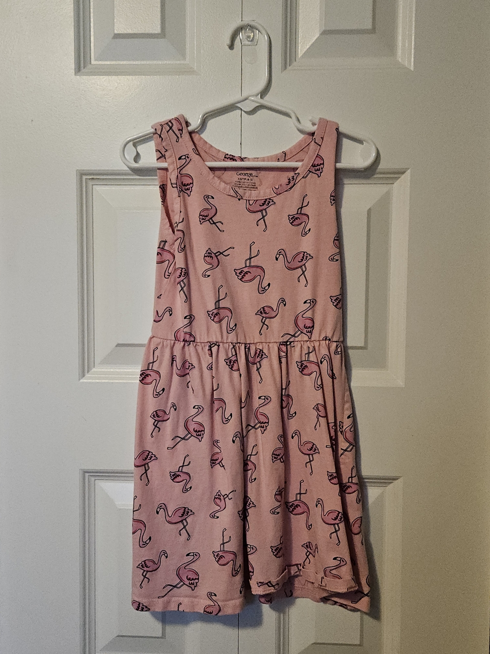 George Pink Flamingo Print Tank Dress